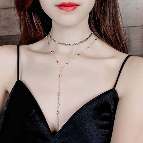 Jovono Choker Necklaces Beaded Pendant Necklace Fashion Chain Jewelry for Women and Girls Silver Jovono Choker Necklaces Beaded Pendant Necklace Fashion Chain Jewelry for Women and Girls Silver