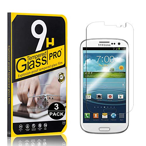 Bear Village Screen Protector for Galaxy S3, 9H Hardness Tempered Glass Screen Protector, Bubble Free HD Screen Protector Film for Samsung Galaxy S3, 3 Pack