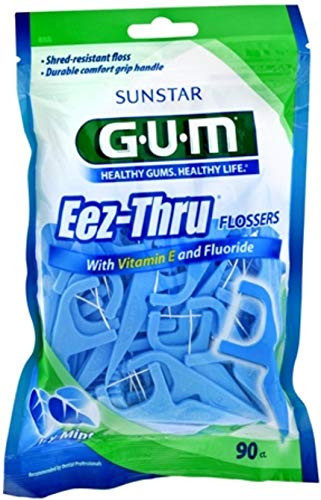 GUM Advanced Care Flossers with Vitamin E Fluoride, Fresh Mint 90 ct Pack of 2