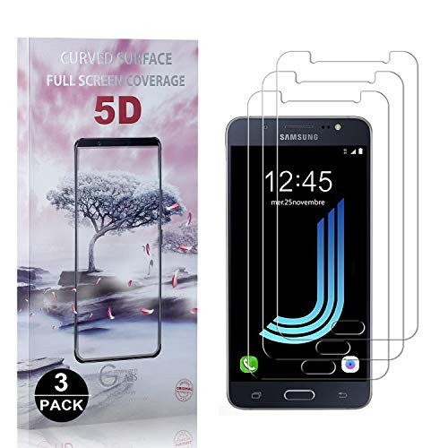 Bear Village Screen Protector for Galaxy J7 2016, Premium Tempered Glass Screen Protector, 9H Scratch Resistant Screen Protector Film for Samsung Galaxy J7 2016, 3 Pack Bear Village Screen Protector for Galaxy J7 2016, Premium Tempered Glass Screen Protector, 9H Scratch Resistant Screen Protector Film for Samsung Galaxy J7 2016, 3 Pack