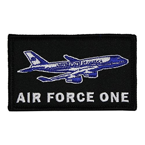 Air Force One 2inch  x 3inch  Hook  and  Loop 2 Piece Black Patch