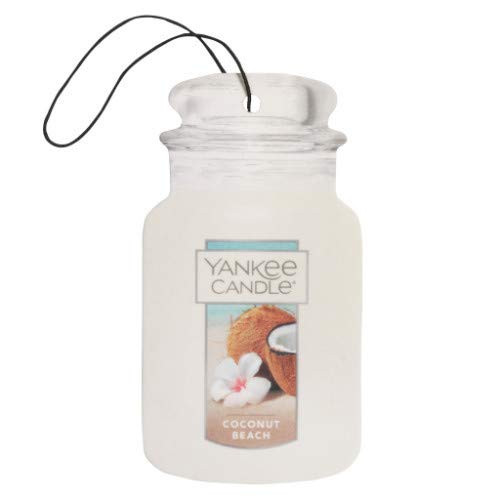 Yankee Candle Coconut Beach Car Jar Air Freshener, Fresh Scent