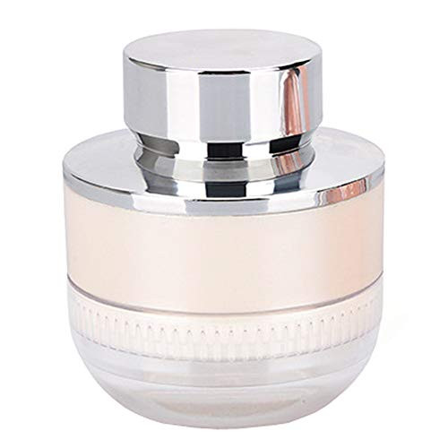 1 Piece 15g Portable Loose Powder Container Empty Powder Case Plastic Loose Powder Container Cosmetic Loose Powder Box Case with Powder Puff for Women and Girls, Silver Lid