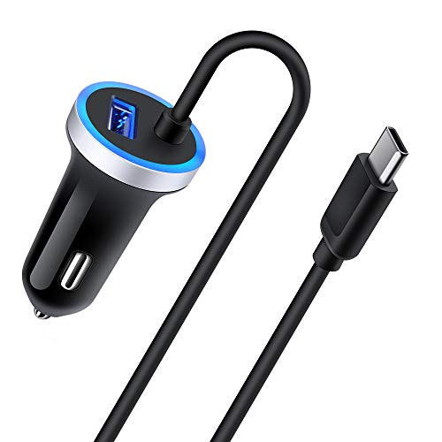 USB C Car Charger, 3.4A Fast Type C Charger Adapter for Samsung Galaxy Note 20/20 Ultra/10/ S20 Ultra S20 FE S10 S9 A50 A10e S10plus  S10e A20 A80 S20 S9plus , Pixel 3a 4 3 2XL, LG V50 with 3FT Type C Cable