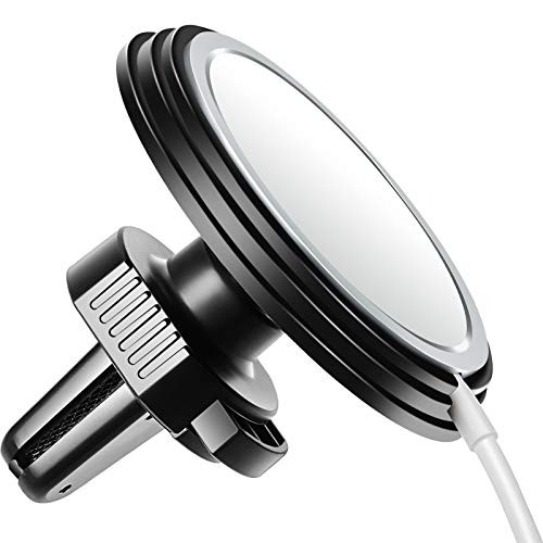 Car Charger Mount Compatible with MagSafe 360 Degrees Rotation Air Vent Compatible with Magsafe Charger Wireless Phone Holder Compatible with iPhone 12/ 12 Pro/ 12 Pro Max/ 12 Mini