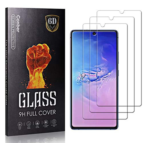 Conber 3 Pack Screen Protector for Samsung Galaxy S10 Lite, Tempered Glass Film Scratch-ResistantShatterproofCase Friendly Screen Protector for Samsung Galaxy S10 Lite