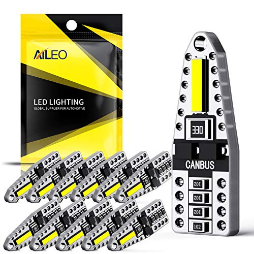 194 LED Light Bulb 6000K White 168 2825 W5W T10 LED Bulbs Error Free 7020 Chipsets LED Replacement Bulbs for Car Interior Lights Dome Map Parking Trunk Door Courtesy License Plate Lights Pack of 12