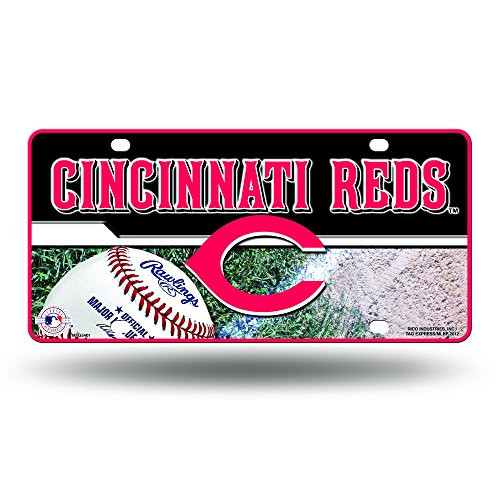 MLB Cincinnati Reds Metal Auto Tag