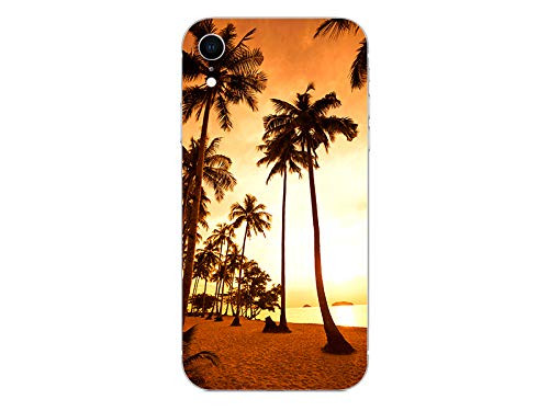 iPhone Xs Max Case,Blingy's New Sunset Beach Landscape Style Protective Soft TPU Rubber Case Compatible for iPhone Xs Max Palm Tree Beach