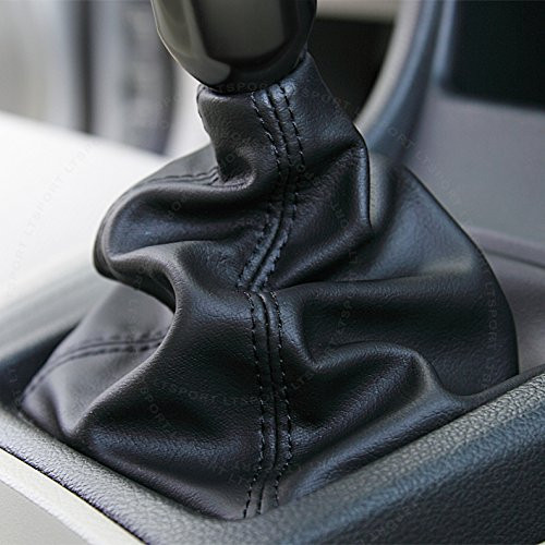 Manual Transmission Gear Shift Knob Stick Shifter Boot Cover Black PVC Leather