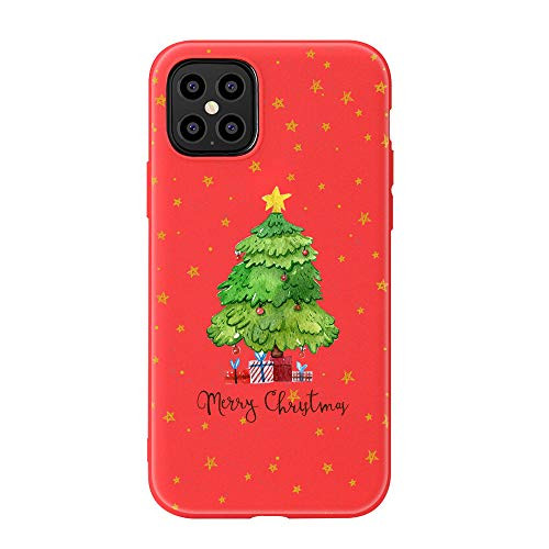 FancyCase Compatible with iPhone 12 Mini 5.4 inch-Christmas Pattern Soft Silicone Protective iPhone 12 Mini Case Red Christmas Tree