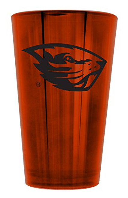 Duck House NCAA Oregon State Beavers 16oz Glass Glacier Highball with Solid Finish Duck House NCAA Oregon State Beavers 16oz Glass Glacier Highball with Solid Finish