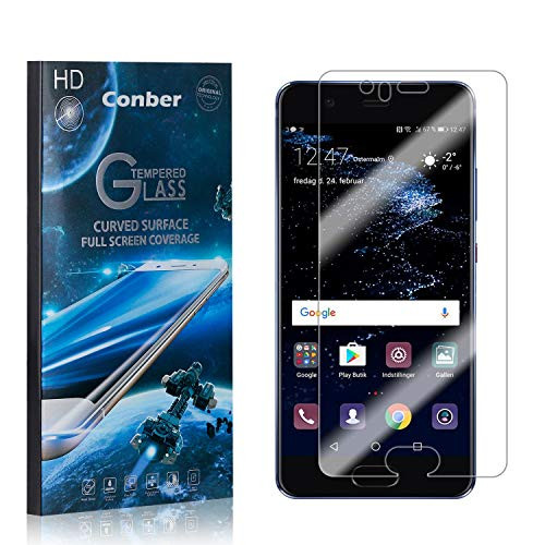 Conber 3 Pack Screen Protector for Huawei P10, Scratch-ResistantAnti-ShatterCase Friendly Premium Tempered Glass Screen Protector for Huawei P10