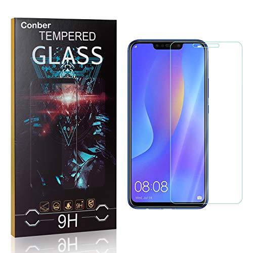 Conber Screen Protector for Huawei P Smart Plus 2018, 3 Pack 9H Tempered Glass Film Screen Protector for Huawei P Smart Plus 2018 Scratch-ResistantShatterproof