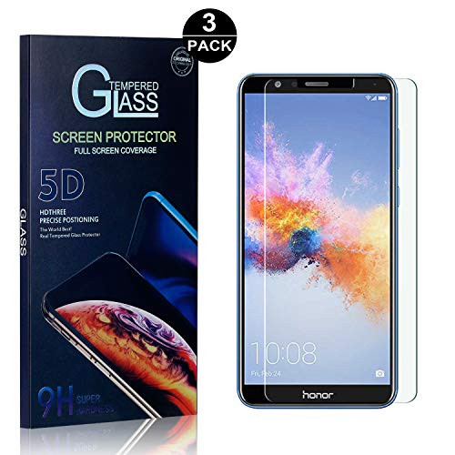 Bear Village Screen Protector for Huawei Honor 7X, Anti Scratches Tempered Glass Screen Protector, Bubble Free HD Screen Protector Glass for Huawei Honor 7X, 3 Pack