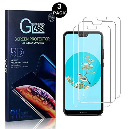 Bear Village Screen Protector for Huawei P20 Lite, Anti Scratches Tempered Glass Screen Protector, Bubble Free HD Screen Protector Glass for Huawei P20 Lite, 3 Pack