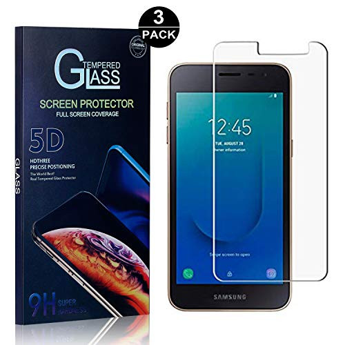 Bear Village Screen Protector for Galaxy J2 Core, Anti Scratches Tempered Glass Screen Protector, Bubble Free HD Screen Protector Glass for Samsung Galaxy J2 Core, 3 Pack