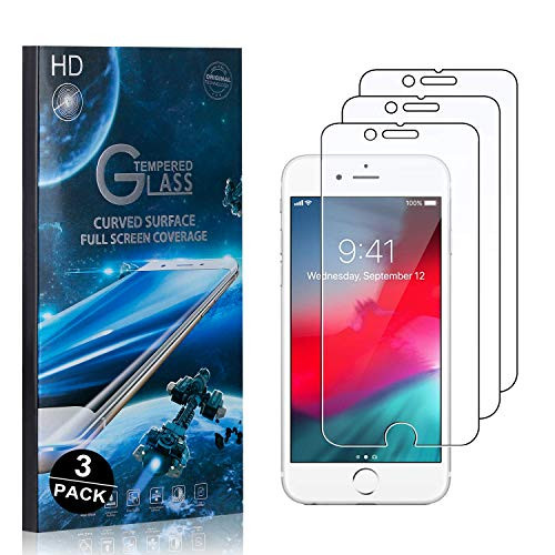 Bear Village Screen Protector for iPhone 6 Plus/iPhone 6s Plus/iPhone 7 Plus/iPhone 8 Plus, Perfect Fit Anti Fingerprint HD Tempered Glass Screen Protector Film for iPhone 6 Plus/6s Plus, 3 Pack