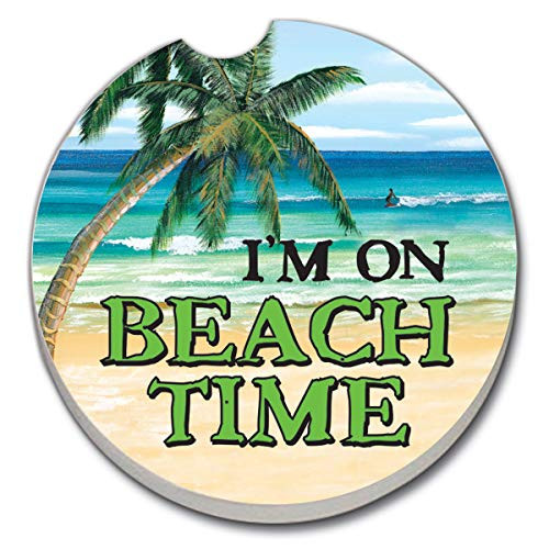 CounterArt Absorbent Stoneware Single Car Coaster - Beach Time