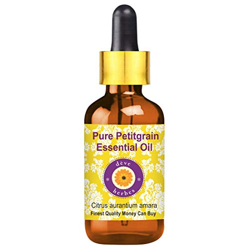 Deve Herbes Pure Petitgrain Essential Oil Citrus aurantium amara with Glass Dropper 100 percent Natural Therapeutic Grade Steam Distilled 10ml 0.33 oz