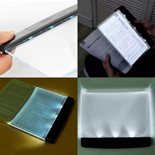 WarmBay LED Light Wedge Eyes Protect Panel Book Reading Lamp Paperback Night Vision Lights for Bookworms Reading in Bed Black