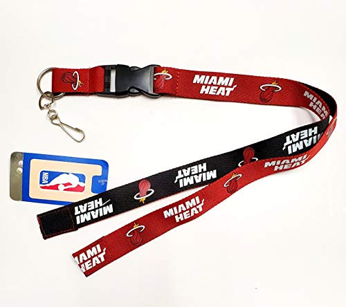PSG INC Miami Heat 2-Tone Design Premium Lanyard 2-Sided Breakaway Clip Keychain Basketball