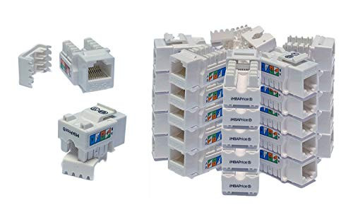iMBAPrice Pack of 10 Keystone Punch Down Jack Cat-5e RJ-45 - White