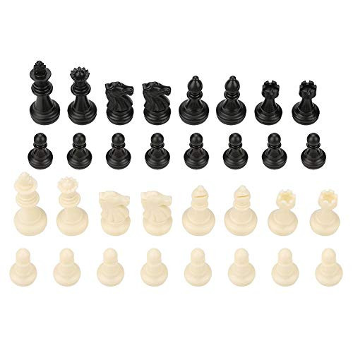 Jacksking Chess Pieces, International 32 Standard Chess Pieces Replacement Tournament Chessmen Black and White,Chess Set Jacksking Chess Pieces, International 32 Standard Chess Pieces Replacement Tournament Chessmen Black and White,Chess Set