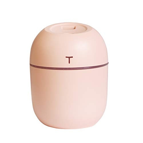 Hovico Portable Mini Humidifier, Ultrasonic Air Humidifier 220ML Aroma Essential Oil Diffuser for Home Car USB Fogger Mist Maker with LED Night Lamp Pink