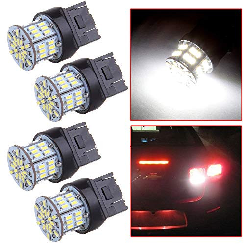 ECCPP White 7443 7440 T20 LED Bulb 4Pack LED Light Bulbs Replacement for Back Up Reverse Lights Tail Lights