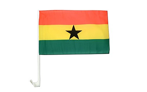 AES 2 Pack Ghana Country Car Window Vehicle 12x18 12inch x18inch  Flag Fade Resistant Double Stitched Premium Penant House Banner