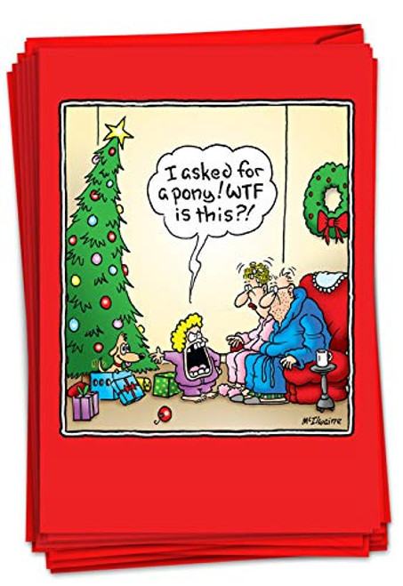 NobleWorks - Box of 12 Cartoon Christmas Cards - Funny Adult Holiday Greeting Cards, Festive Notecard Set Bulk 1 Design, 12 Cards - Wtf is this Christmas B5899 NobleWorks - Box of 12 Cartoon Christmas Cards - Funny Adult Holiday Greeting Cards, Festive Notecard Set Bulk 1 Design, 12 Cards - Wtf is this Christmas B5899