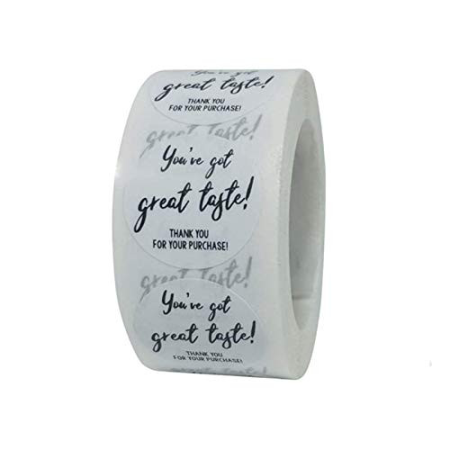 You've Got Great Taste Stickers, I Inch  Label Stickers Roll Boutique Supplies for Business Packaging  Thank You Stickers  500 Labels Per Roll You've Got Great Taste Stickers, I Inch  Label Stickers Roll Boutique Supplies for Business Packaging  Thank You Stickers  500 Labels Per Roll