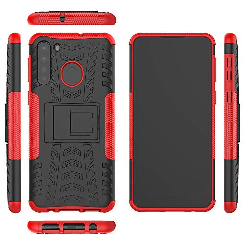 Jielangxin Keji Case for Samsung Galaxy A21 Case Cover,Case for Samsung SM-A215U1 Galaxy A21 2020 / SM-A215DL SM-A215U SM-A215T SM-A215P SM-A215W Case Shockproof Mobile Phone Case Stand Red