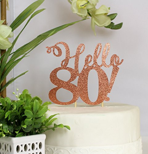 All About Details Copper Hello 80! Cake Topper