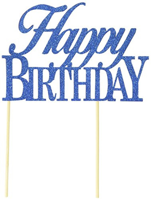 All About Details Blue Happy-Birthday Cake Topper All About Details Blue Happy-Birthday Cake Topper