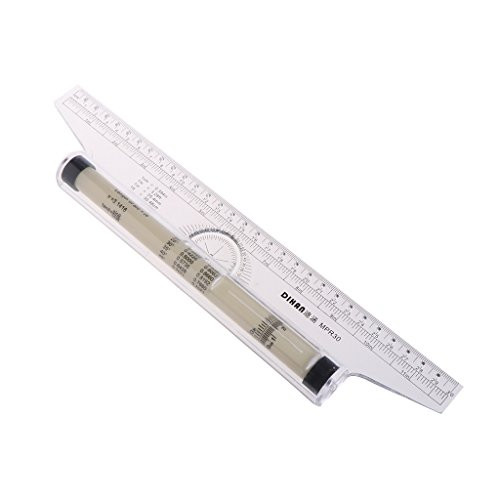 Milue Rolling Parallel Ruler Foot Inch Metric Angle Rule Balancing Scale Multi-Purpose
