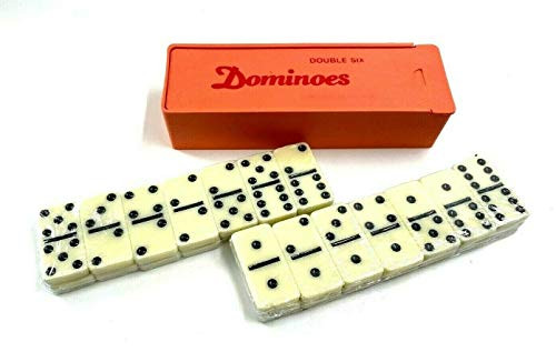 Standard Dominoes Set of 28 Double Six Domino Tiles with Plastic Case Standard Dominoes Set of 28 Double Six Domino Tiles with Plastic Case