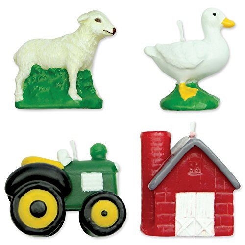PME 4 Set FARMYARD Animals Candles Birthday Party Cake Decorating