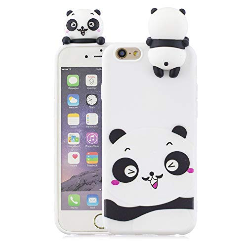 iPhone 6 Plus Case,iPhone 6S Plus Case,DAMONDY 3D Cute Cartoon Animals Pattern Design Soft Silicone Gel Slim Rubber Thin Protective Cover Phone Case for iPhone 6 / 6s Plus 5.5 Inch-Shy Panda