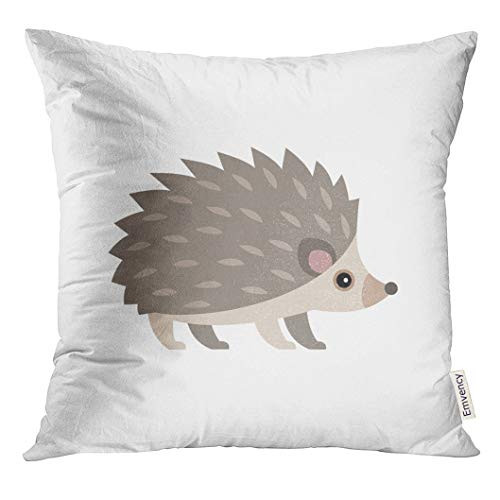UPOOS Throw Pillow Cover Brown Flat of Cute Hedgehog Forest Decorative Pillow Case Home Decor Square 18x18 Inches Pillowcase UPOOS Throw Pillow Cover Brown Flat of Cute Hedgehog Forest Decorative Pillow Case Home Decor Square 18x18 Inches Pillowcase