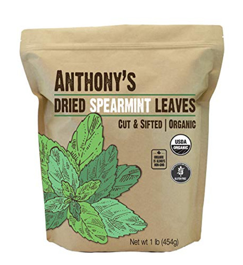 Anthony's Organic Dried Spearmint Leaves, 1 lb, Gluten Free, Non GMO, Cut and Sifted Anthony's Organic Dried Spearmint Leaves, 1 lb, Gluten Free, Non GMO, Cut and Sifted