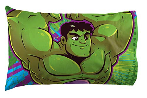 Marvel Super Hero Adventures Hulk Out 1 Pack Pillowcase - Double-Sided Kids Super Soft Bedding Official Marvel Product