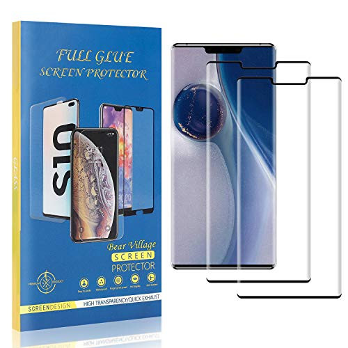 Bear Village Screen Protector for Huawei Mate 30 Pro, Ultra Thin, Bubble Free, HD Tempered Glass Screen Protector Film for Huawei Mate 30 Pro, 2 Pack