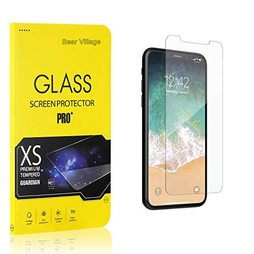 Screen Protector for iPhone Xs/iPhone X, Bear Village Anti Scratch Screen Protector, 9H Hardness Tempered Glass Screen Protector Film for iPhone Xs/iPhone X, 4 Pack