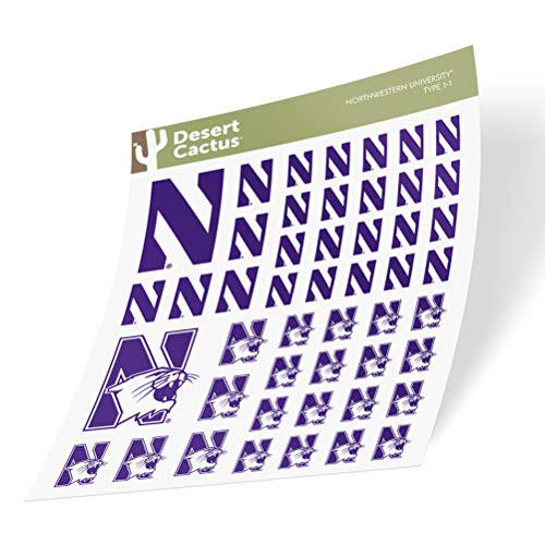 Northwestern University NCAA Sticker Vinyl Decal Laptop Water Bottle Car Scrapbook Type 1-1 Sheet
