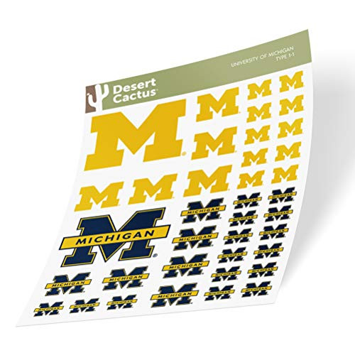 University of Michigan NCAA Sticker Vinyl Decal Laptop Water Bottle Car Scrapbook Type 1-1 Sheet