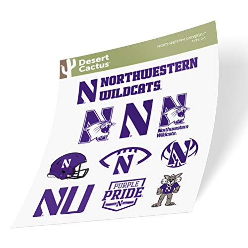Northwestern University NCAA Sticker Vinyl Decal Laptop Water Bottle Car Scrapbook Sheet - Type 2