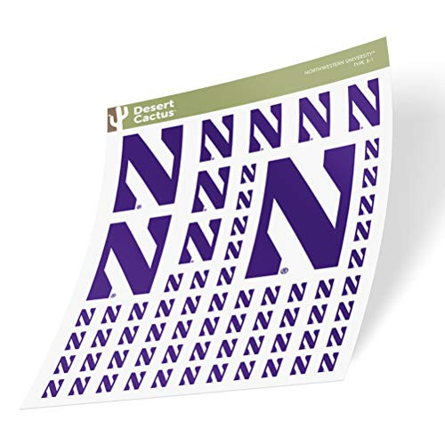 Northwestern University NCAA Sticker Vinyl Decal Laptop Water Bottle Car Scrapbook Sheet - Type 3