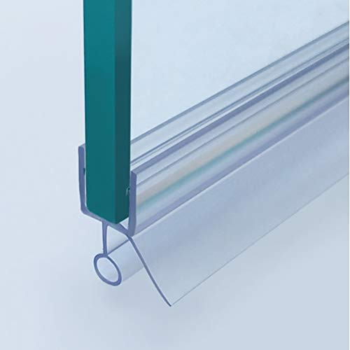 ELEGANT Shower Door Sweep Seal with Drip Rails, Suit for 3/8inch  Frameless Glass Shower Door Bottom, 28 Inch Clear Vinyl